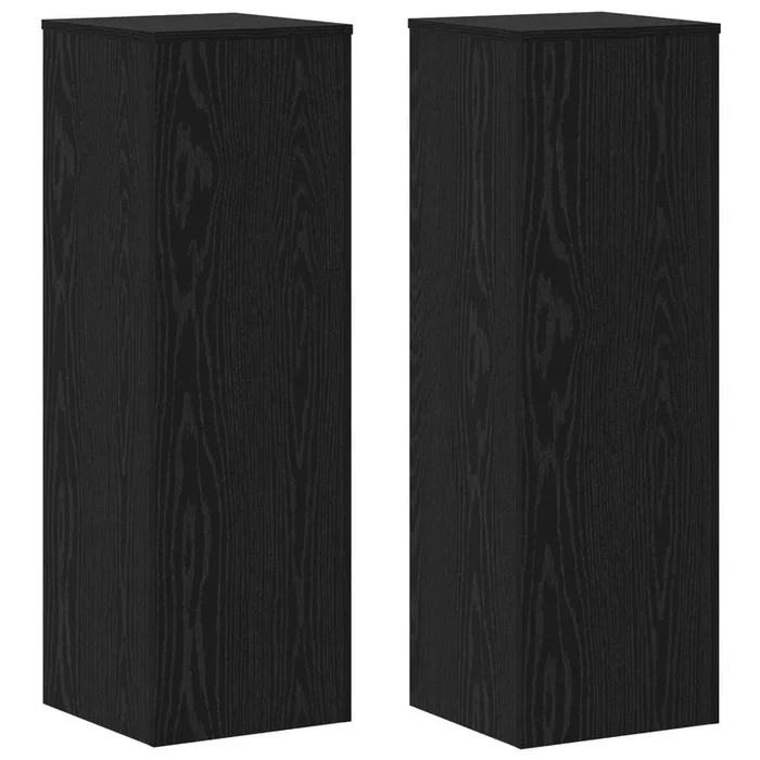 vidaXL Soporte de plantas 2 pcs Roble negro 33 x 33 x 100 cm