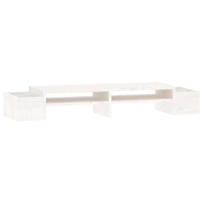 vidaXL Soporte para monitor madera maciza pino blanco 100×27,5×15 cm