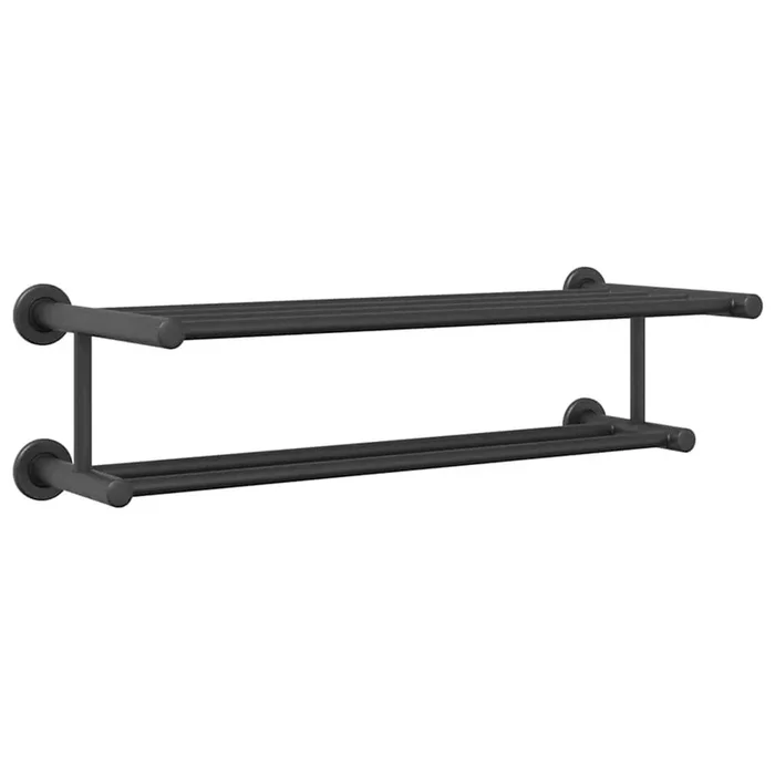 vidaXL Soporte para toallas Negro 61 x 23 x 17 cm Acero inoxidable