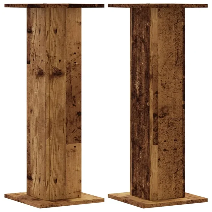vidaXL Soportes altavoces 2 uds madera roble envejecido 30x30x80 cm