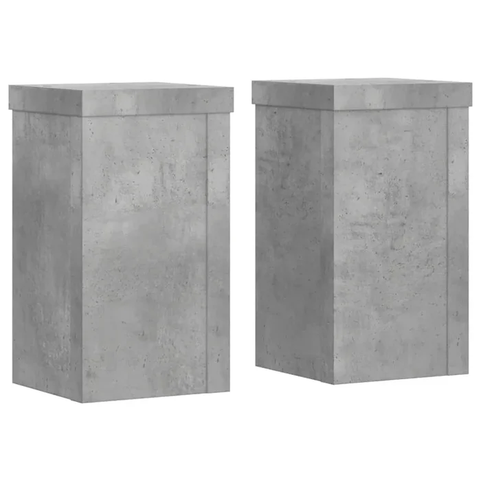 vidaXL Soportes de plantas 2 uds madera gris hormigón 10x10x18 cm