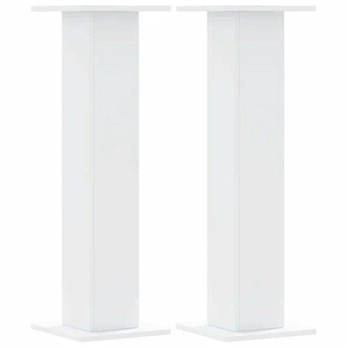 vidaXL Soportes de plantas 2 uds madera ingeniería blanco 30x30x95 cm