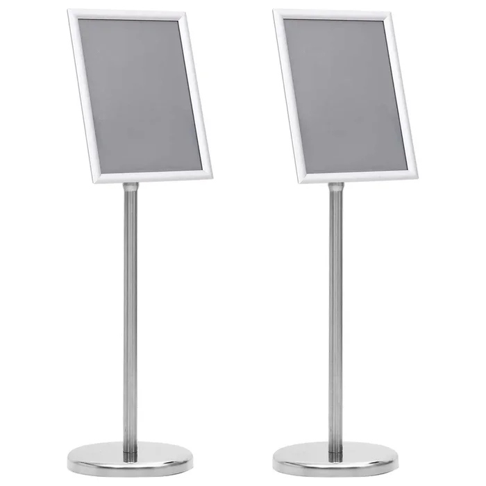 vidaXL Soportes de póster Manual 2 pcs Plateado 32.5x 24 x 78 cm