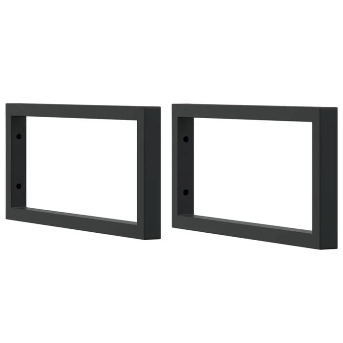 vidaXL Soportes estante de lavabo 2 uds rectangular acero negro (4)