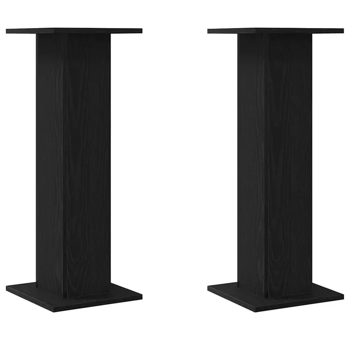 vidaXL Soportes para Altavoces 2 pcs Roble negro 30 x 30 x 80 cm