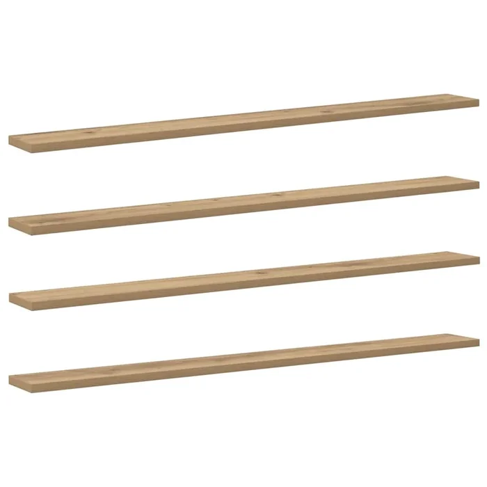 vidaXL Tablero de Estantería 4 pcs Marrón 100 x 10 x 1.5 cm (2)