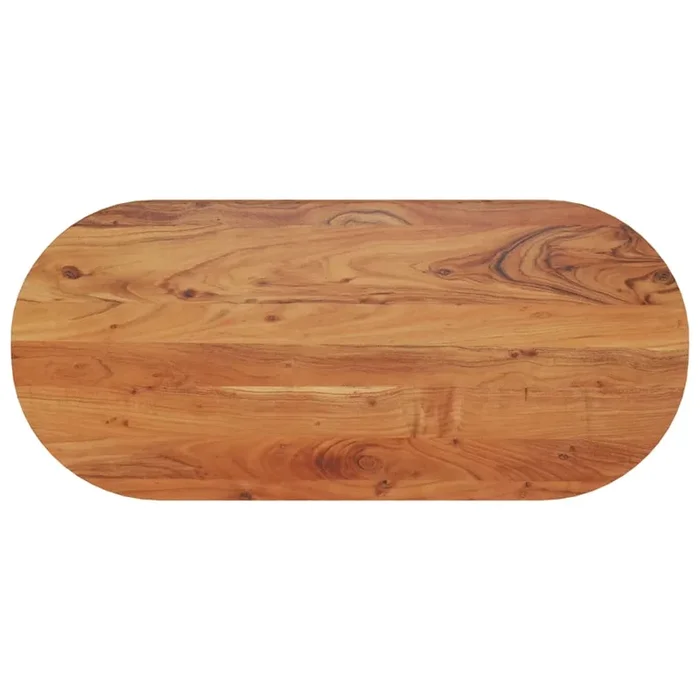 vidaXL Tablero de mesa ovalado madera maciza de acacia 90x40x3,8 cm (2)