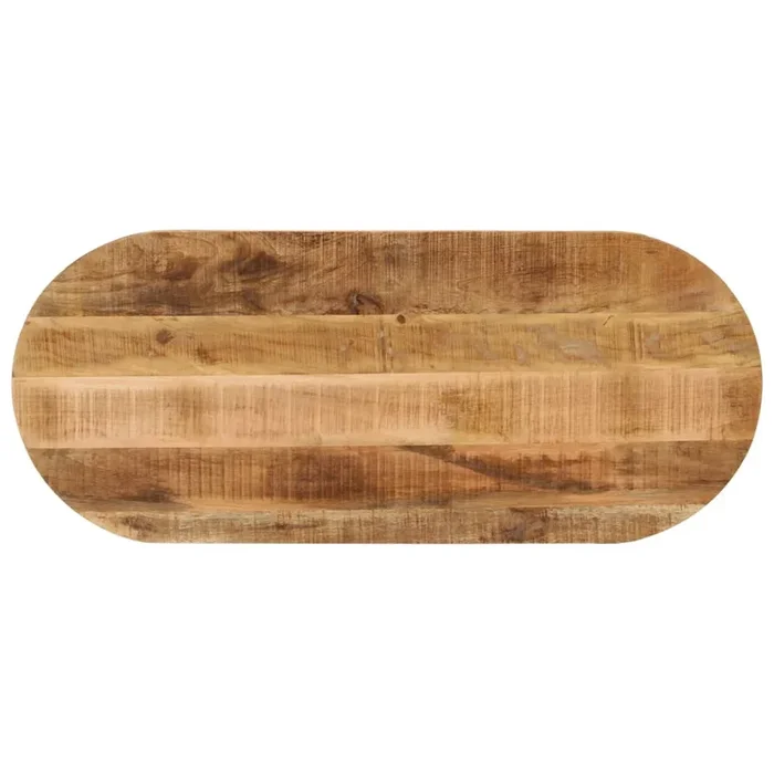 vidaXL Tablero de mesa ovalado madera maciza mango rugosa 120x60x3,8cm