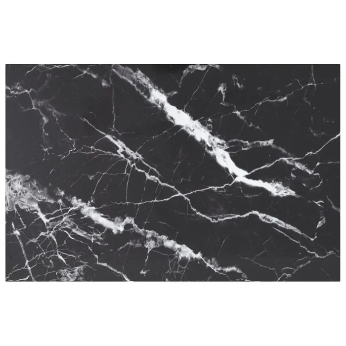 vidaXL Tablero mesa diseño mármol vidrio templado negro 100×62 cm 8 mm