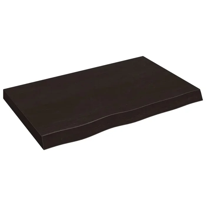 vidaXL Tablero mesa madera roble tratada marrón oscuro 80x50x(2-6) cm