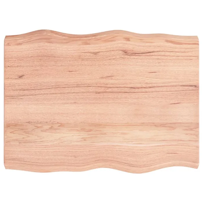 vidaXL Tablero mesa madera tratada borde natural marrón 80x60x(2-6) cm