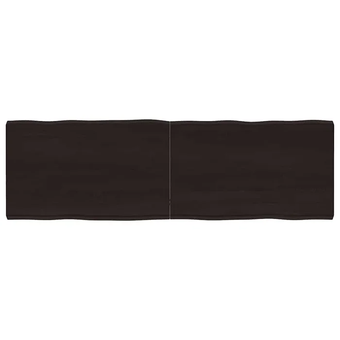 vidaXL Tablero mesa madera tratada borde vivo marrón 160x50x(2-6) cm