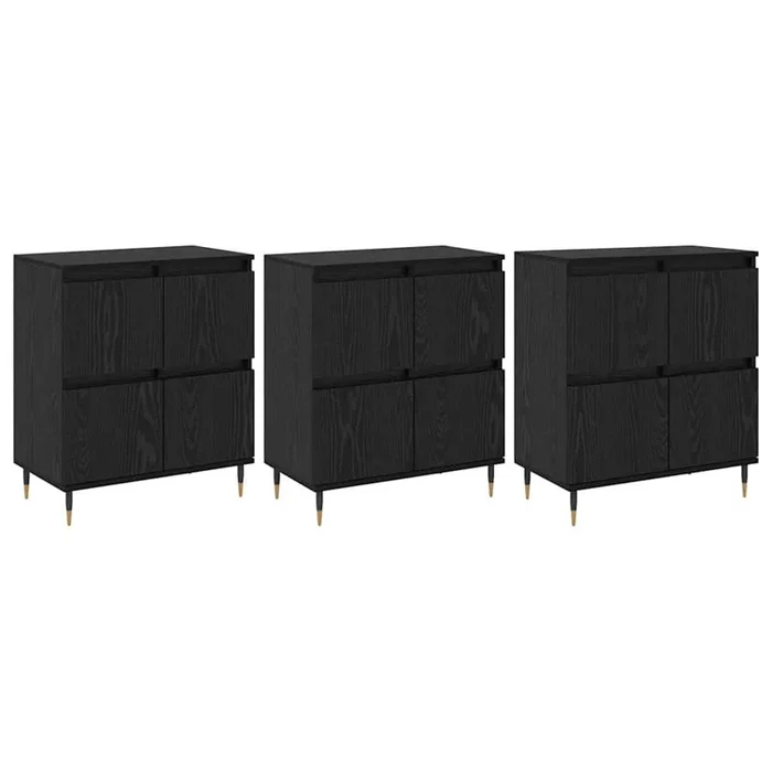 vidaXL Tableros Lateral 3 pcs Roble negro 180 x 35 x 70 cm (2)