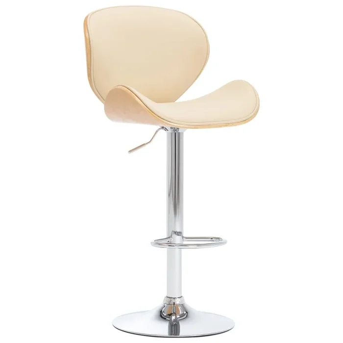 vidaXL Taburete de cocina cuero sintético color crema