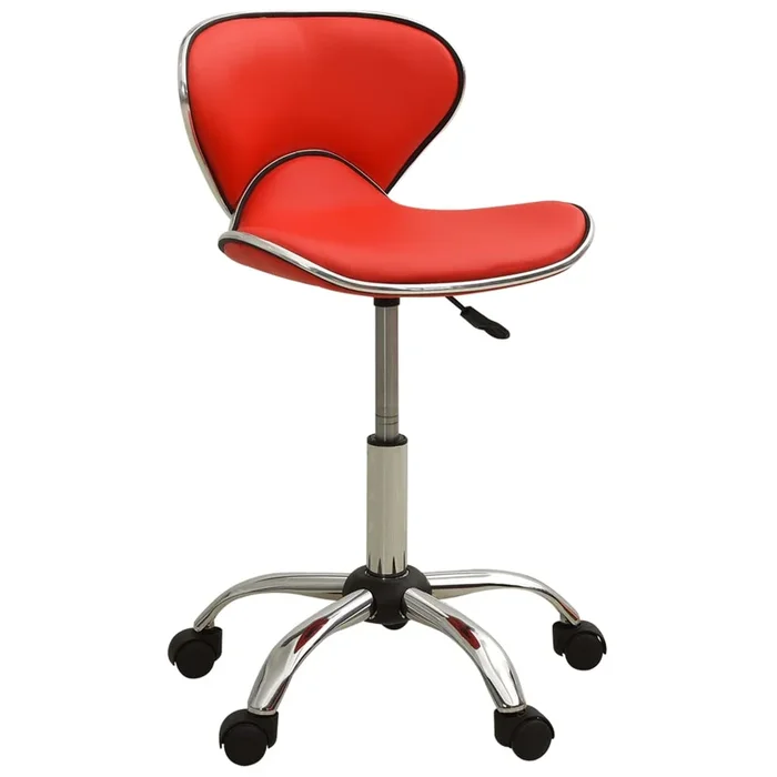 vidaXL Taburete de salón de belleza de cuero sintético rojo