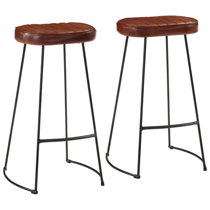 vidaXL Taburetes de bar Gavin 2 uds marrón oscuro 44×37,5×78 cm