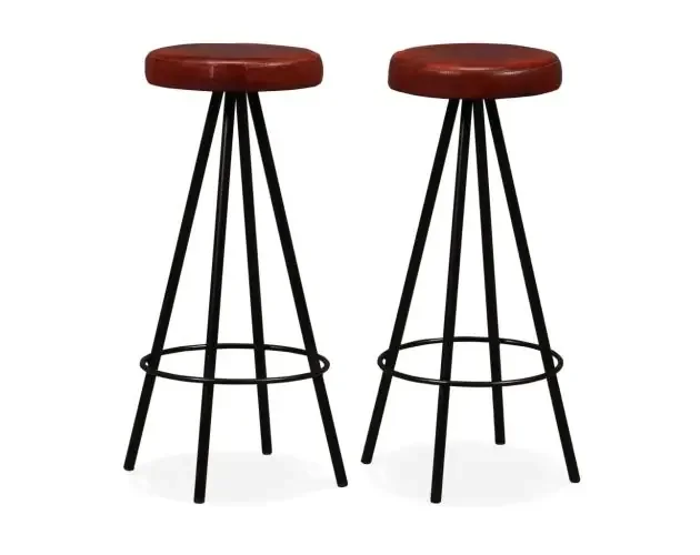 vidaXL taburetes de barra de cocina 2 unidades cuero auténtico | Brico Depôt Promozione