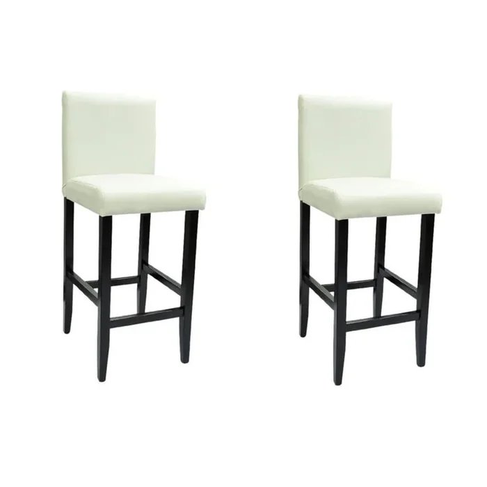 vidaXL Taburetes de cocina 2 unidades cuero sintético blanco (9)