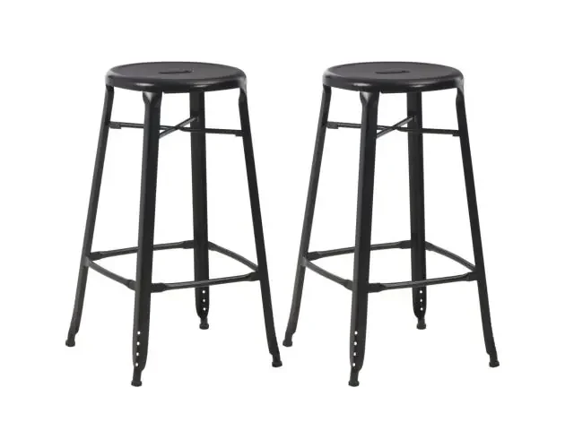 vidaXL taburetes de cocina 2 unidades de acero negro | Brico Depôt Più Venduto