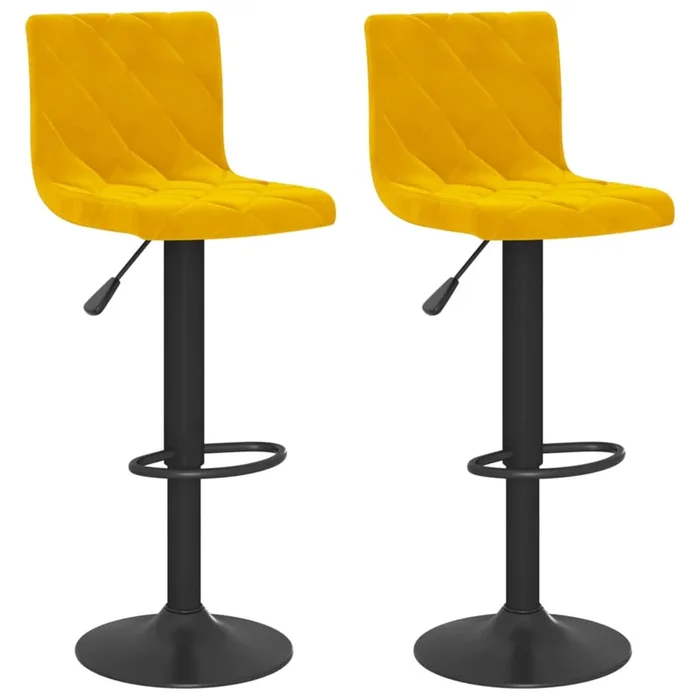 vidaXL Taburetes de cocina 2 unidades terciopelo amarillo mostaza (7)