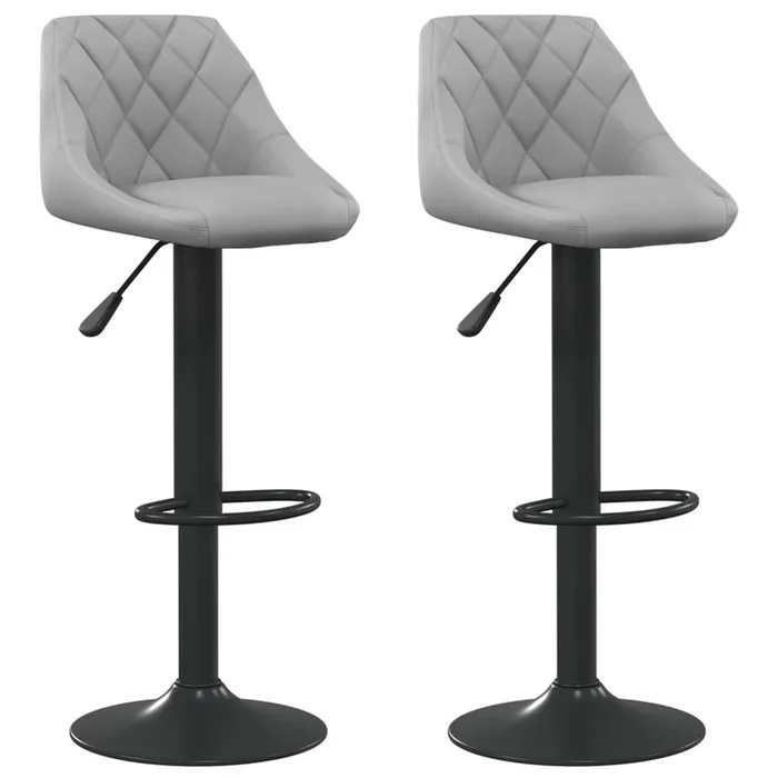 vidaXL Taburetes de cocina 2 unidades terciopelo gris claro (6)