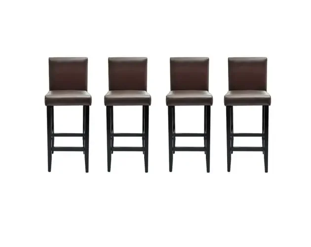 vidaXL taburetes de cocina 4 unidades cuero sintético marrón oscuro | Brico Depôt All’Ingrosso