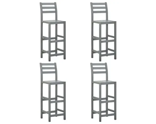 vidaXL taburetes de cocina 4 unidades madera maciza de acacia gris | Brico Depôt Offerta Speciale