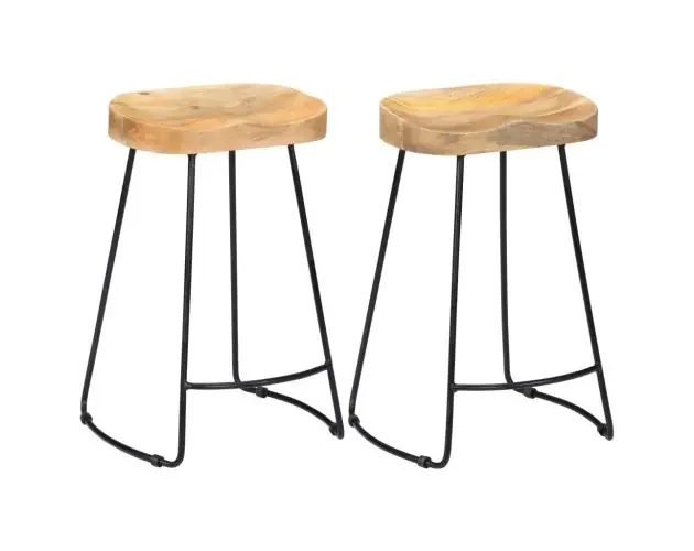 vidaXL taburetes de cocina gavin 2 unidades madera maciza de mango | Brico Depôt Affare