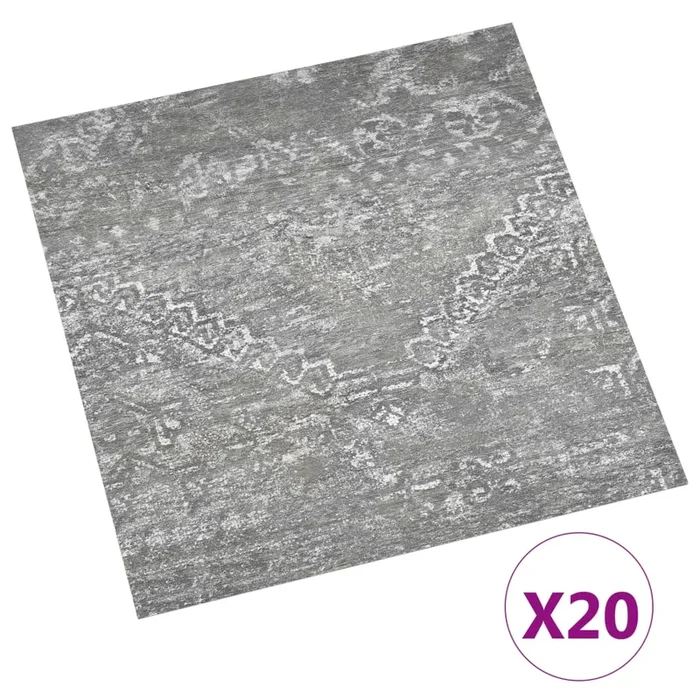 vidaXL Tarimas de suelo autoadhesiva 20 uds PVC gris cemento 1,86 m² (2)