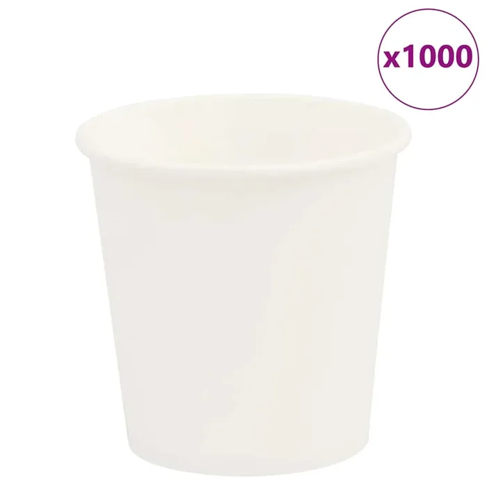 vidaXL Tazas de café de papel 1000 uds 4oz 100ml blanco