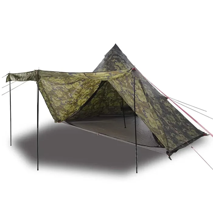 vidaXL Tienda campaña familiar tipi 8 personas impermeable camuflaje