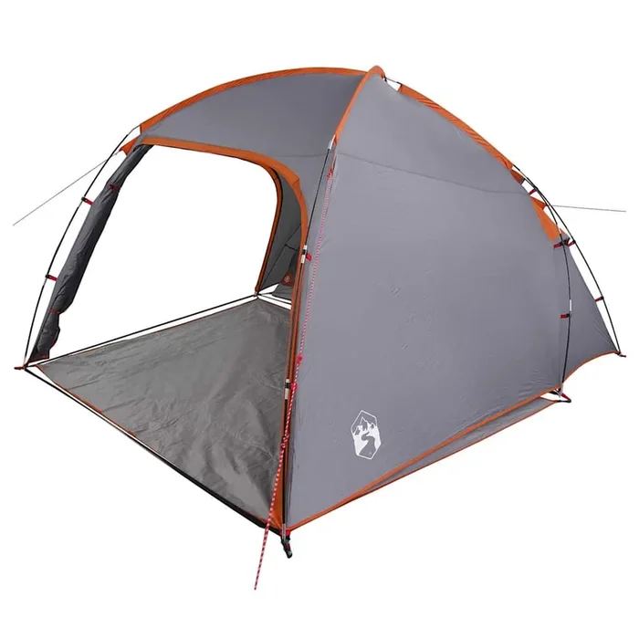 vidaXL Tienda con techo Manual Gris y naranja 370 x 230 x 185 cm