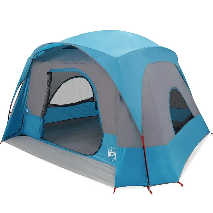 vidaXL Tienda de campaña familiar para 6 personas impermeable azul (2)