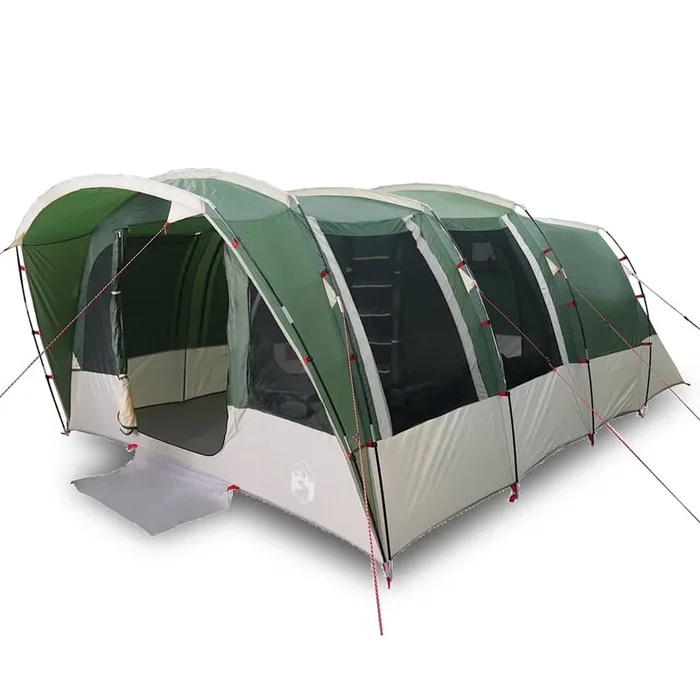 vidaXL Tienda de campaña familiar túnel 8 personas impermeable verde (3)