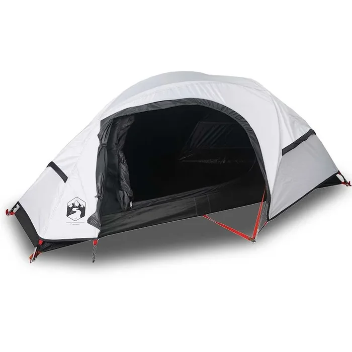 vidaXL Tienda de campaña iglú 1 persona tela opaca impermeable blanco (2)