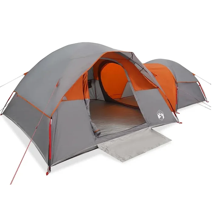 vidaXL Tienda de campaña para 5 personas impermeable gris y naranja