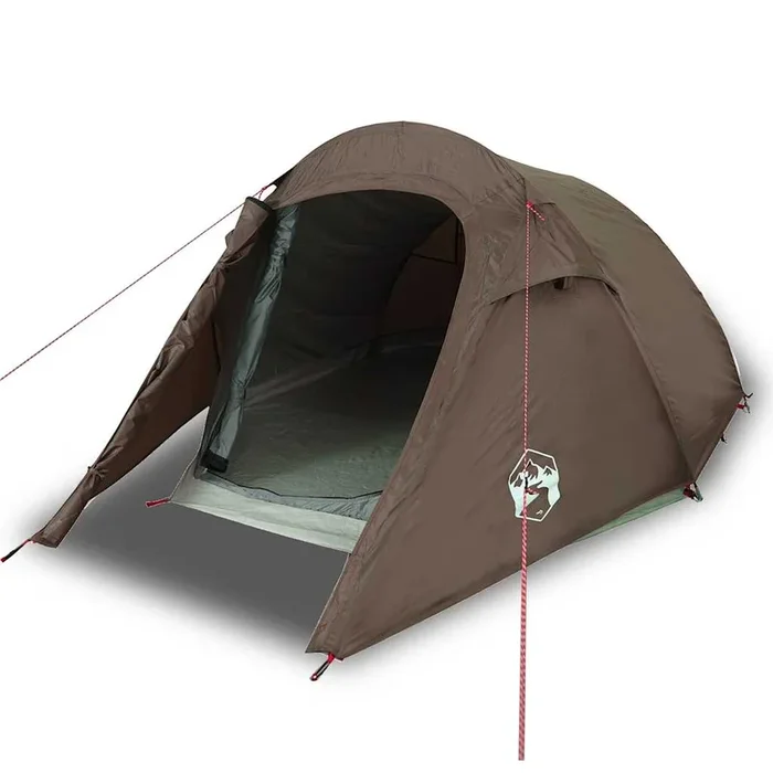 vidaXL Tienda de campaña túnel para 3 personas impermeable marrón