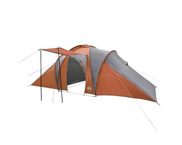 vidaXL tienda familiar con cúpula impermeable 6 personas gris naranja | Brico Depôt Must-Have