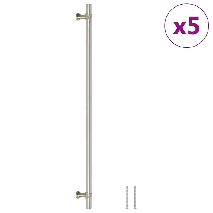 vidaXL Tiradores para armarios 5 uds acero inoxidable plateado 320 mm (2)