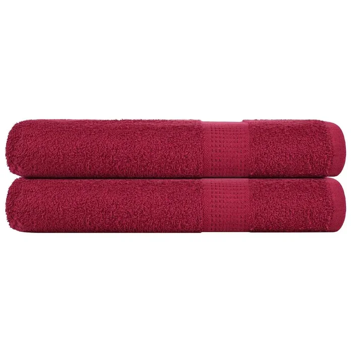vidaXL Toallas 2 uds 100% algodón burdeos 100×200 cm 600 gsm