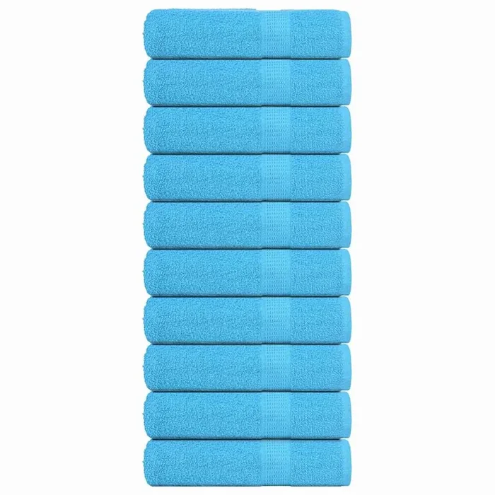 vidaXL Toallas de Baño 10 uds 100% algodón turquesa 100×150 cm 360 gsm