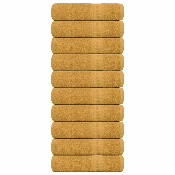 vidaXL Toallas de baño 10 uds oro 100×150 cm 360 gsm 100% algodón