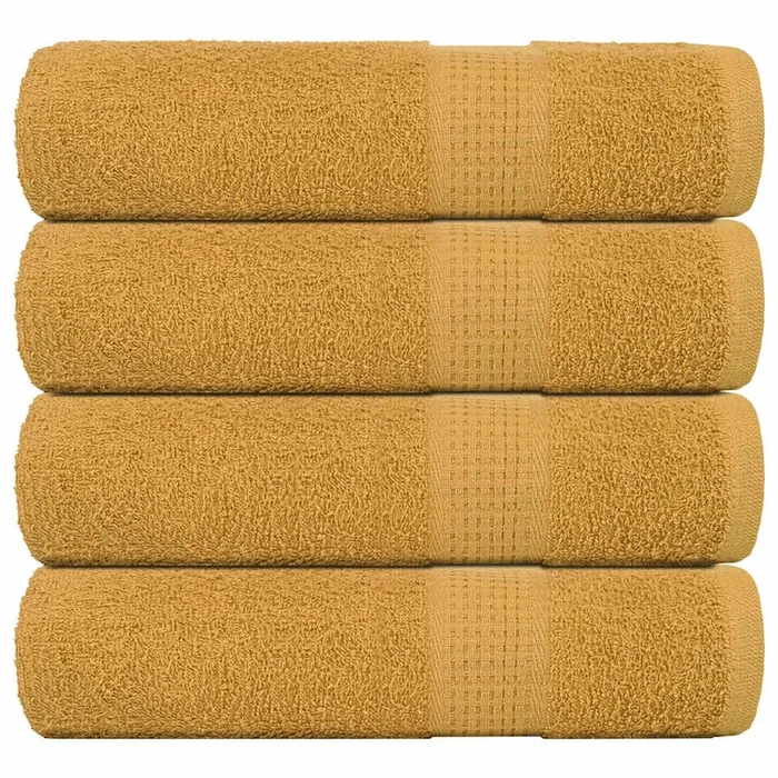 vidaXL Toallas de baño 4 uds oro 100×150 cm 360 gsm 100% algodón