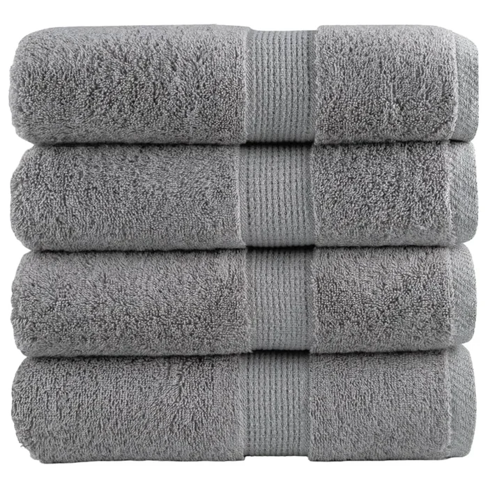 vidaXL Toallas de invitados SOLUND 4 uds gris 30×50 cm 600 gsm