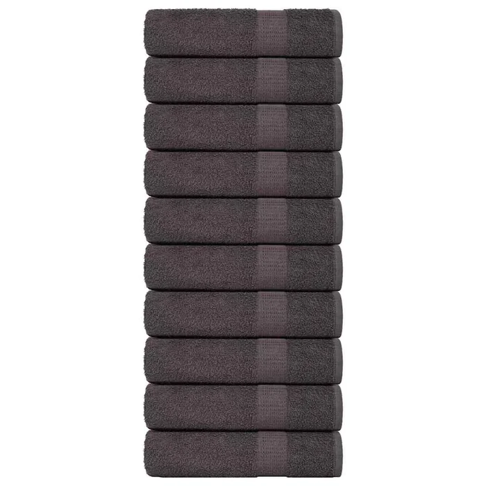 vidaXL Toallas de mano 10piezas antracita 50x100cm 360gsm 100% algodón