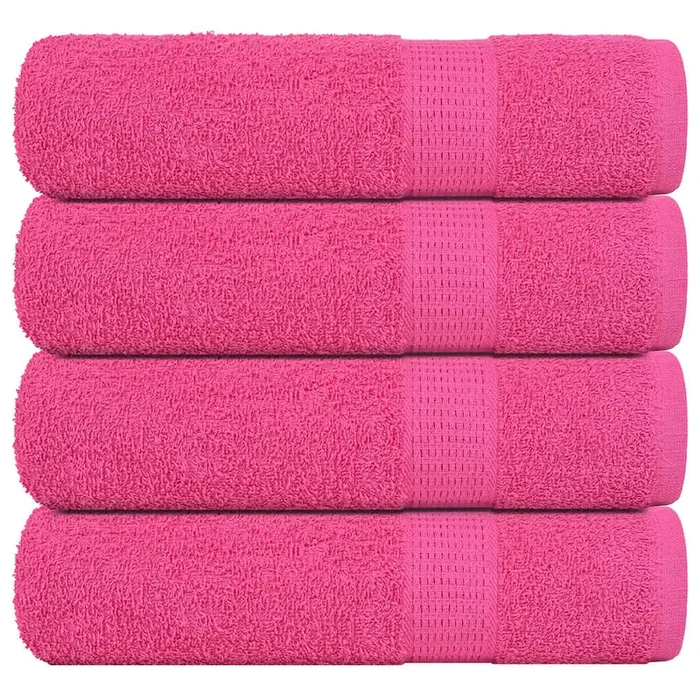 vidaXL Toallas de Mano 4 piezas Rosa 50×100 cm 360 g/m² 100% Algodón