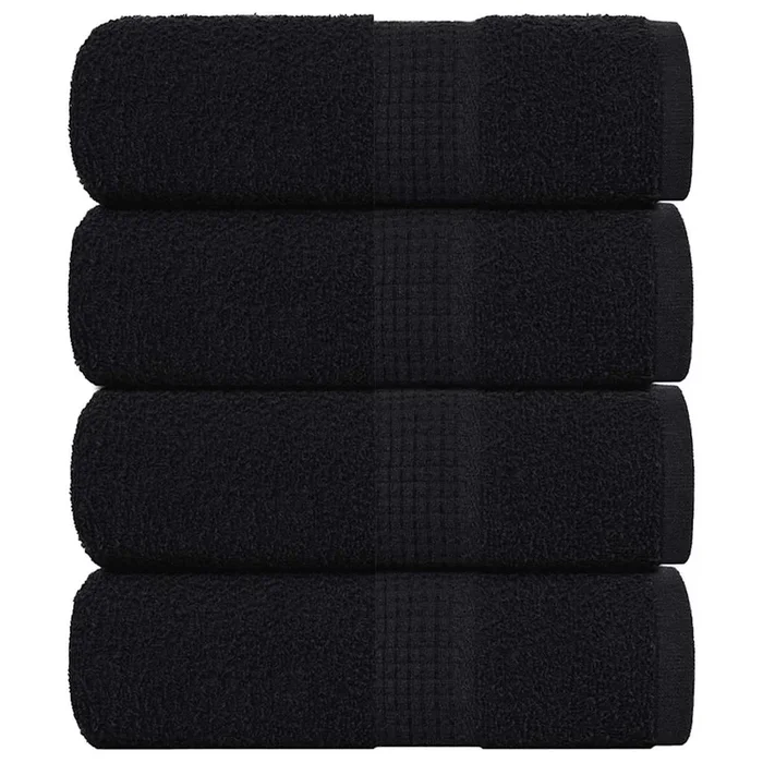 vidaXL Toallas de mano 4 unidades FROGN negras 30×30 cm 100% algodón