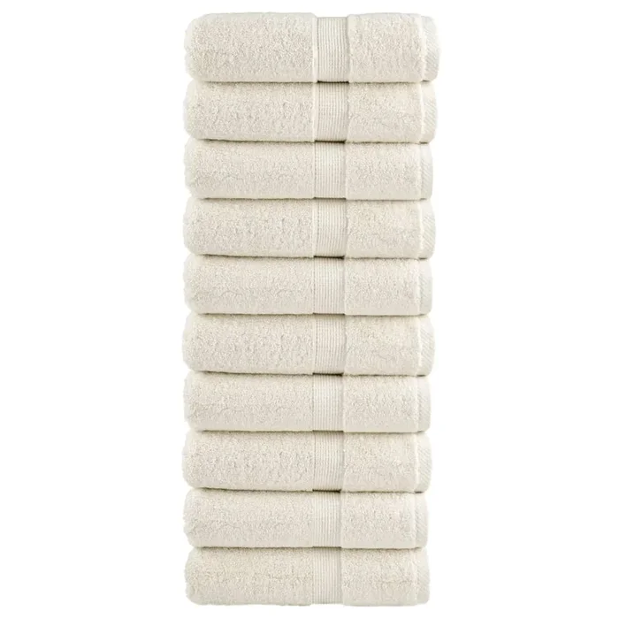 vidaXL Toallas de mano premium SOLUND 10 unidades color crema 30×30 cm 600 g/m²