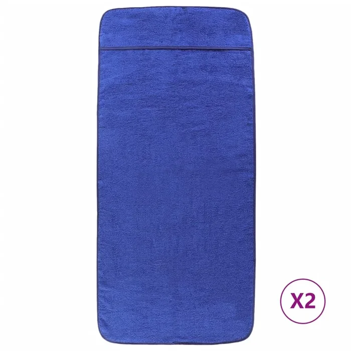vidaXL Toallas de playa 2 uds tela azul klein 400 g/m² 75×200 cm