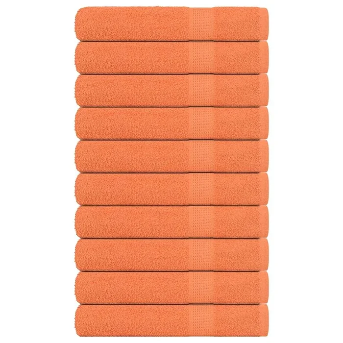 vidaXL Toallas de sauna 10 uds 100% algodón naranja 80×200 cm 360 gsm
